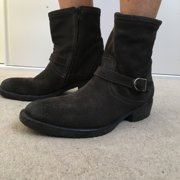 Suede dark brown ankle boots size 37 - Picture 3 of 14